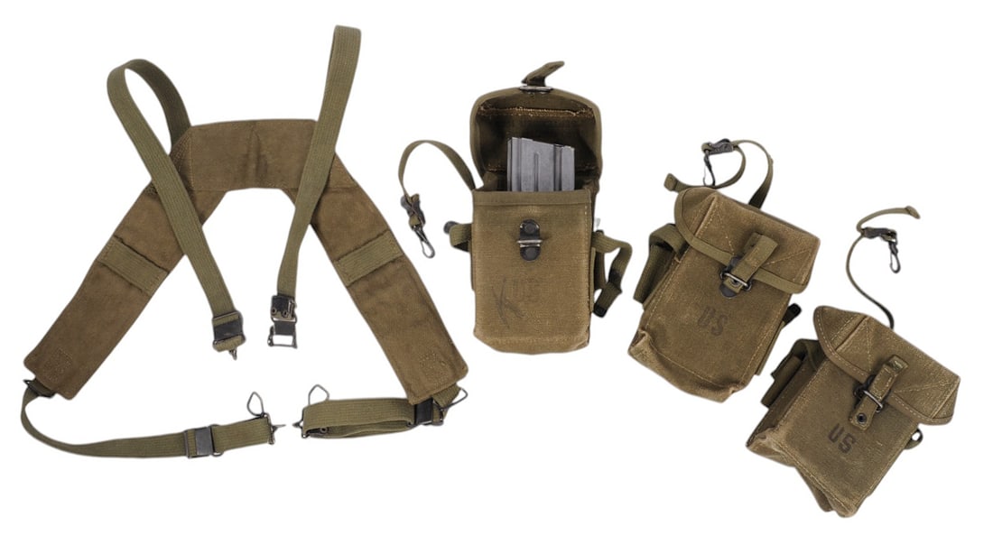 US Military Vietnam War Field Gear & Magazine Lot (C4P) (1 of 14)