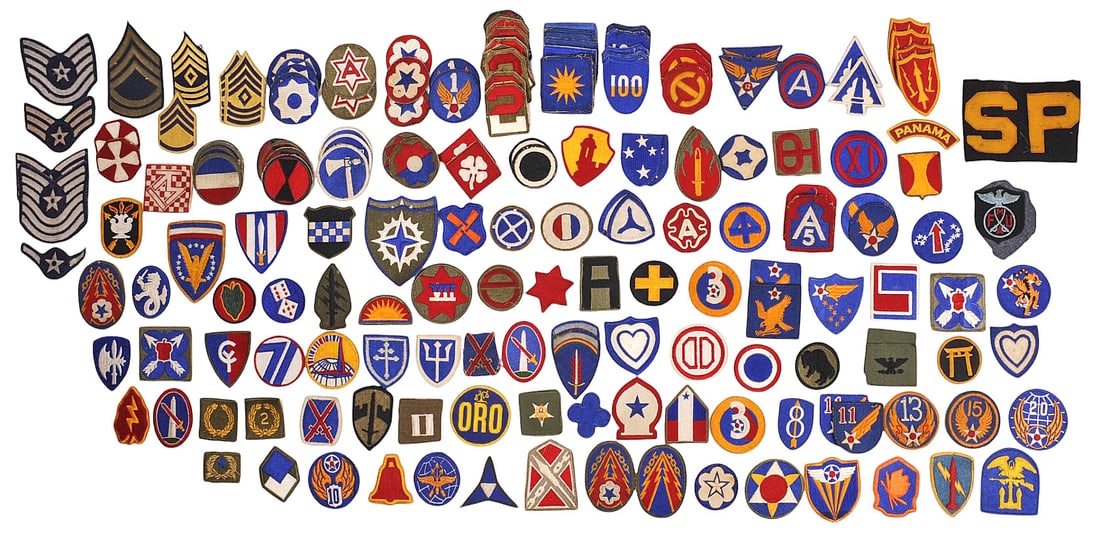 100+ US Military WWII era Shoulder Patches (C4P) (1 of 8)
