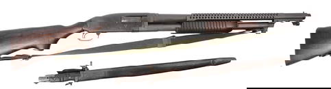 US Military WWII Winchester Md 12 12 Ga. "Trench Gun" Pump-Action Shotgun & bayonet #798340 (M2A1)