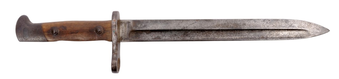 Argentine Contract M1909 Simson Co & Suhl Mauser Bayonet (JAS): An Argentine Contract M1909 Simson Co & Suhl Mauser Bayonet in good condition. The blade has a moderate amount of patina with good markings.