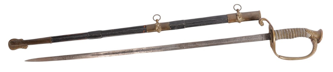 RARE Antique M1852 Pattern United States Revenue Cutter Service Engraved Officers Dress Sword (JAS) (1 of 20)