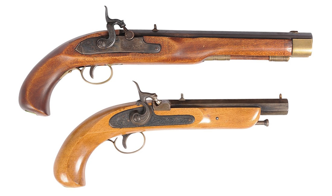 Reproduction Black-Powder Percussion Pistols Lot of 2 - No FFL Needed (S2J1) (1 of 20)