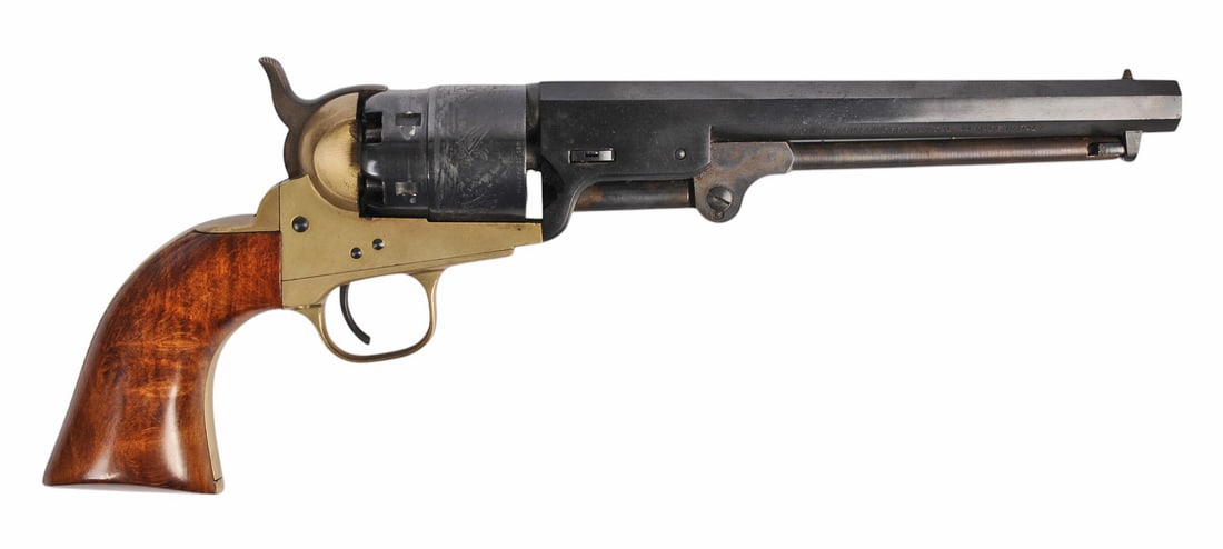 Italian Armi San Marco Colt-M1851 .44 caliber Percussion Revolver - no FFL needed (JAS1): A Black-Powder Italian Armi San Marco Colt-M1851 .44 caliber Percussion Revolver in very good condition with a bright and defined bore. The action appears to function properly and has very little to n