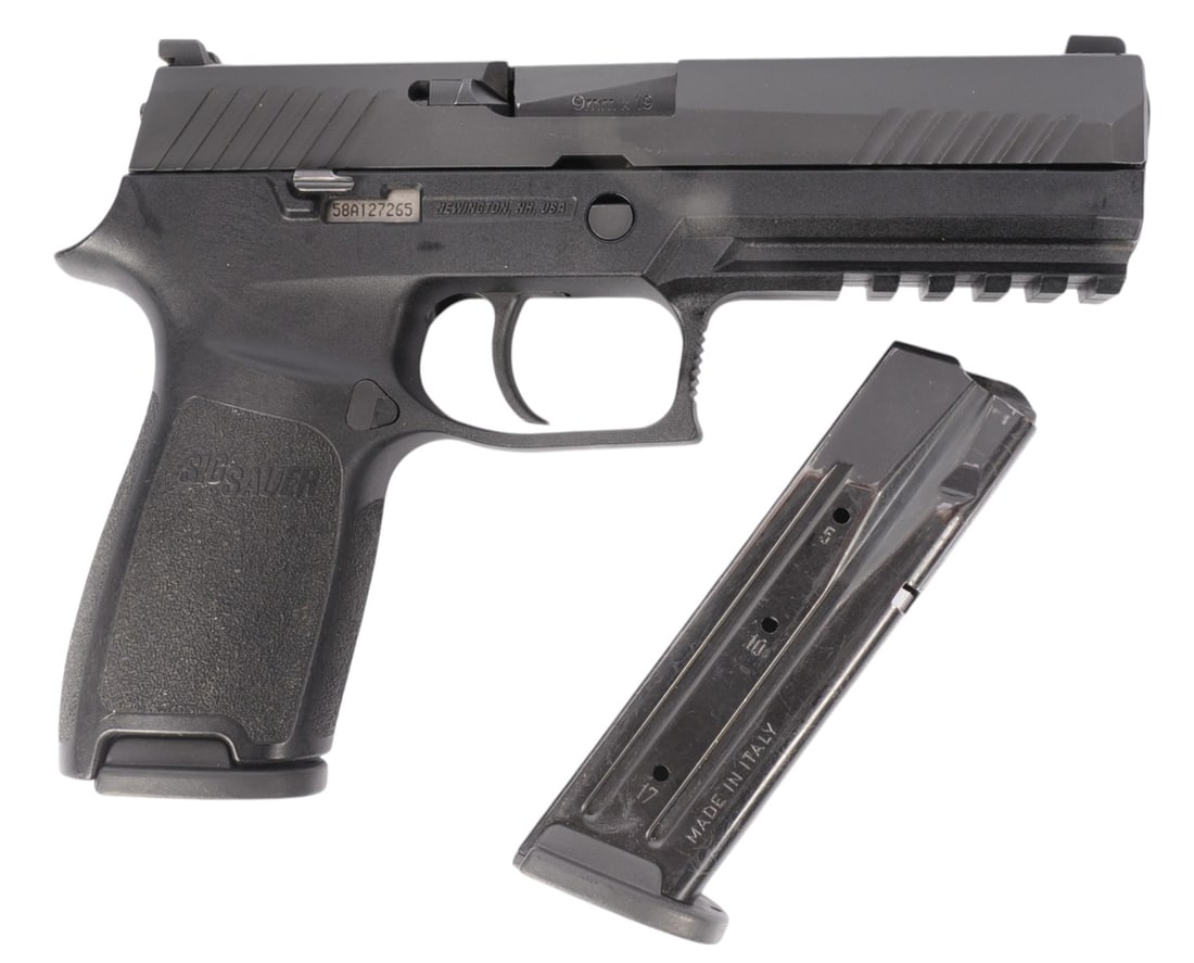 Sig Sauer P320 9mm Semi-Auto Pistol FFL:58A127265 (S4E1): A Sig Sauer P320 9mm Semi-Auto Pistol in very good condition with a bright and defined bore. The action appears to function properly with very little wear to the original finish. The pistol comes with