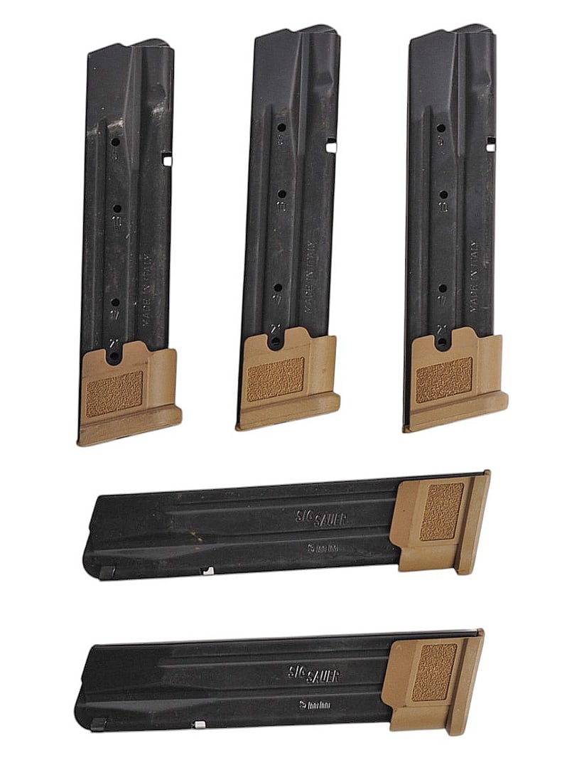 US Military Sig Sauer P320 / M18 Tan 9mm 21 Rd. Magazine Lot of 5 (APL) (1 of 7)