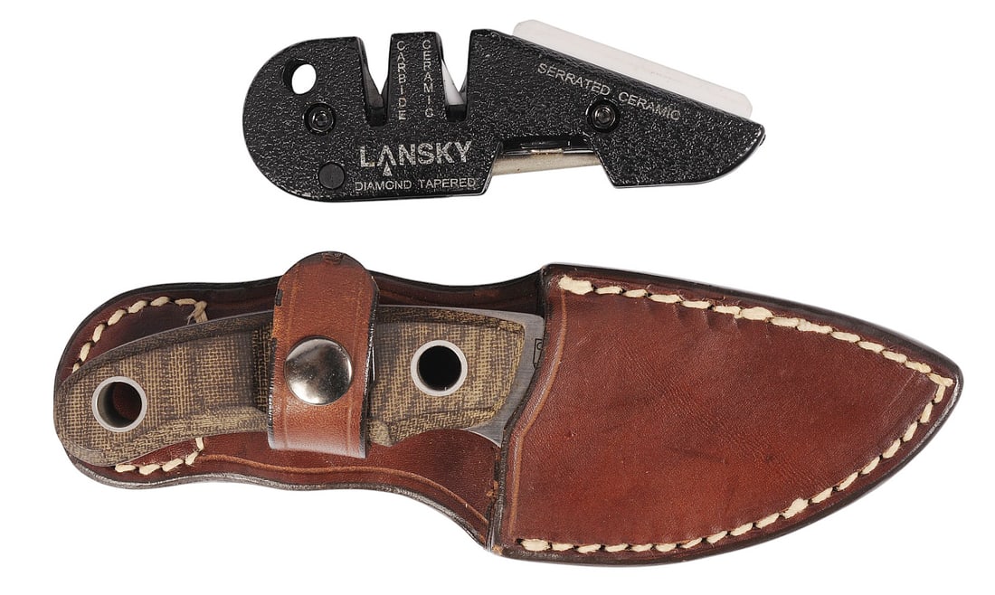 Boker Plus Model Vox 440-C Custom Boot Knife with Lansky Multi Sharpener (WHS) (1 of 4)