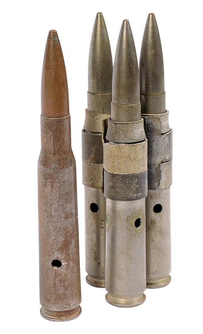 US Military 50 BMG Inert Dummy Training Round Lot of 4 on Links (D3J) (1 of 2)