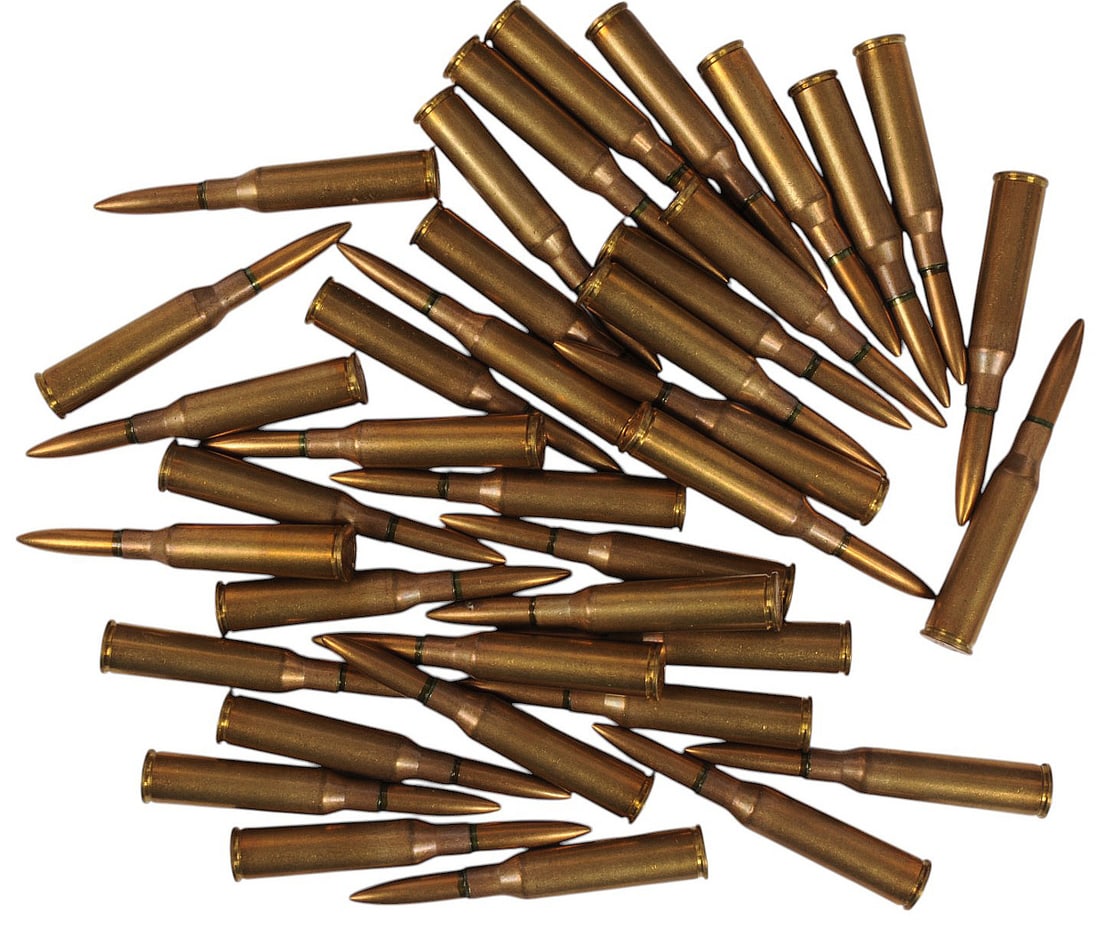 Lot of 38 Loose 1950's Made 6.5x50mm Jap Rifle Ammunition (JE): A Lot of 38 Loose 1950's Made 6.5x50mm Jap Rifle Ammunition in good to very good condition.
