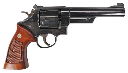 Smith & Wesson Model 25-2 .45 ACP Revolver FFL Required: #N689622 (S4C1): A Smith & Wesson Model 25-2 .45 ACP Revolver in very good condition with a bright and defined bore. The action appears to function properly with little to minor wear to the original blue finish. The