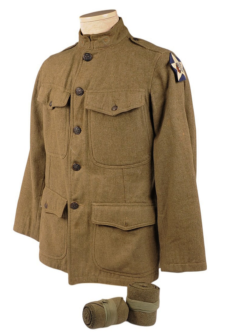 US Army WWI issue 2nd Infantry Division Wool Tunic (J) (1 of 20)