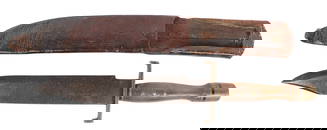 Rare CS 1861 Marked Confederate Civil War era Former D Guard Bowie Knife (APL)