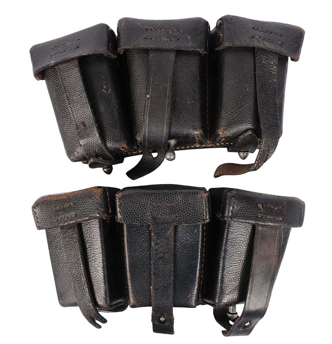 *German WWII K98 Mauser 8mm Mauser 3 Cell Ammo Pouches Lot of 2 (J) (1 of 5)