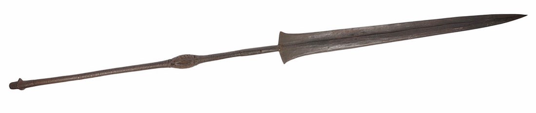 Antique African Tribal Ceremonial War Spear from the Kuba Tribe (Congo)(APL) (1 of 15)