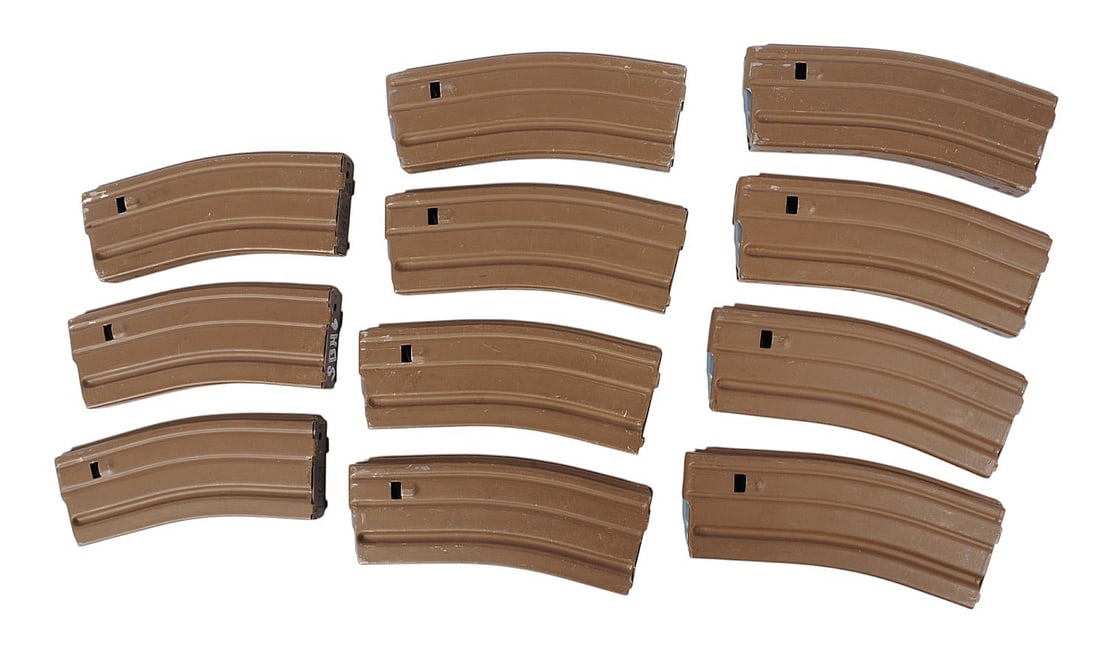 US Military Issued USGI TAN FDE M4 / AR15 5.56 / 223 Rem. 30 Rd. Magazine Lot of 11 (APL) (1 of 3)