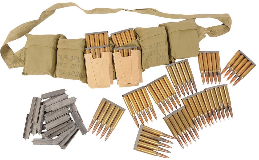 US military USGI 30-06 Bandolier / Stripper Clip Ammo Lot of 110 Rd. (S4C) (1 of 3)