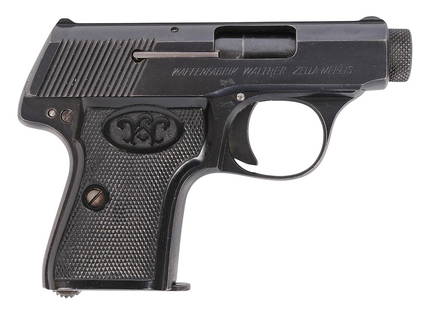 Walther Model 5 6.35mm / 25 ACP Semi Auto Pocket Pistol FFL Req:#98930(J3R1): A Walther Model 5 6.35mm / 25 ACP Semi Auto Pocket Pistol in good to very good condition with a bright and defined bore. The action appears to function properly with little to minor wear to the