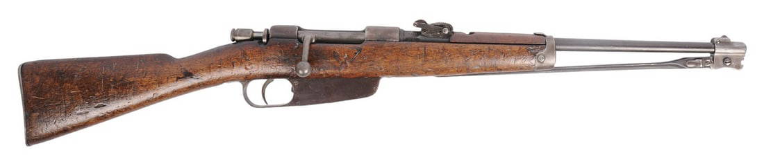 Italian Brescia made M91 Carcano 6.5x52mm Cavalry Bolt Action Carbine FFL Req: #L7573 (MAT1): An Italian Brescia made M91 Carcano 6.5x52mm Cavalry Bolt Action Carbine in good condition with a bright and defined bore. The action appears to function properly with moderate wear to the original fi
