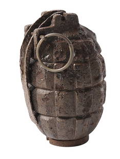 Inert Original British Military WWI Mills Bomb No. 5 MKI Grenade  (H3S): An Inert Original Excavated British Military WWI Mills Bomb No. 5 MKI Grenade in fair condition. This is the first version of the Mills Bomb produced, and was one of the standard grenades used by Brit