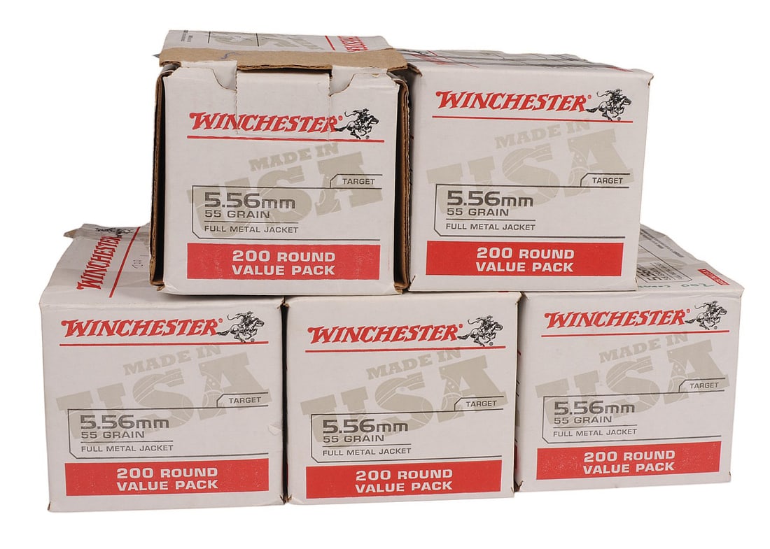 Winchester 5.56x45mm Group Lot of 5 200 Rd. Packs (BRA) (1 of 4)