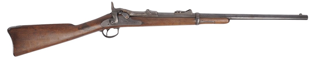 US Military M1873 Springfield Trapdoor 45-70 Gov. Saddle Ring Carbine No FFL (C2M1): A US Military M1873 Springfield Trapdoor 45-70 Gov. Saddle Ring Carbine in good to very good condition with a dirty and defined bore. The action appears to function properly with moderate wear to the