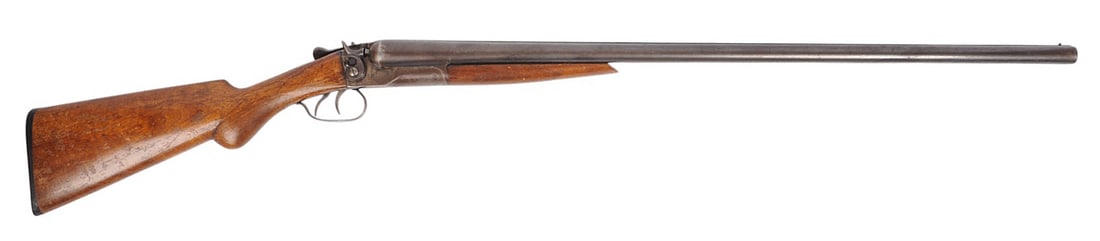 River Side Arms Co. 12 Ga. Break Action Side by Side Shotgun FFL #3684(C2M1): A River Side Arms Co. 12 Ga. Break Action Side by Side Shotgun in good to very good condition with a bright and defined bores. The action appears to function properly with moderate wear to the origina