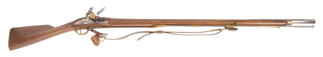 Italian Pedersoli Reproduction Grice 1762 2nd Pat Brown Bess 75. Cal Flintlock Musket - No FFL(C2M1): An Italian Pedersoli Reproduction Grice 1762 Dated 2nd Pattern Brown Bess 75. Caliber Flintlock Musket in good to very good condition with a bright bore. The action appears to function properly with m