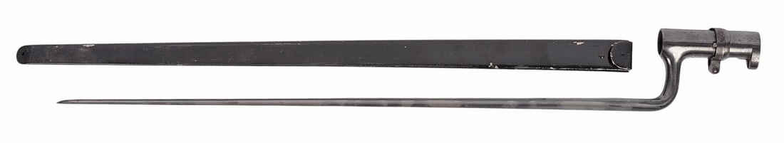 US Military Indian Wars era M-1873 Trapdoor Rifle Socket Bayonet (C2M): This US Military Indian Wars era M-1873 Trapdoor Rifle Socket Bayonet is in very good+ condition. The scabbard though...has been repainted.