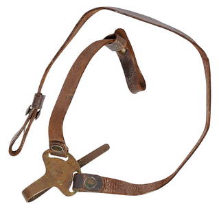 US Army Civil War era M1859 Patent Saber Hanger for Cavalry with Leather Straps (C2M): US Army Civil War era M1859 Patent JEB Stuart brass Saber Hanger for Cavalry with Leather Straps in very good condition.