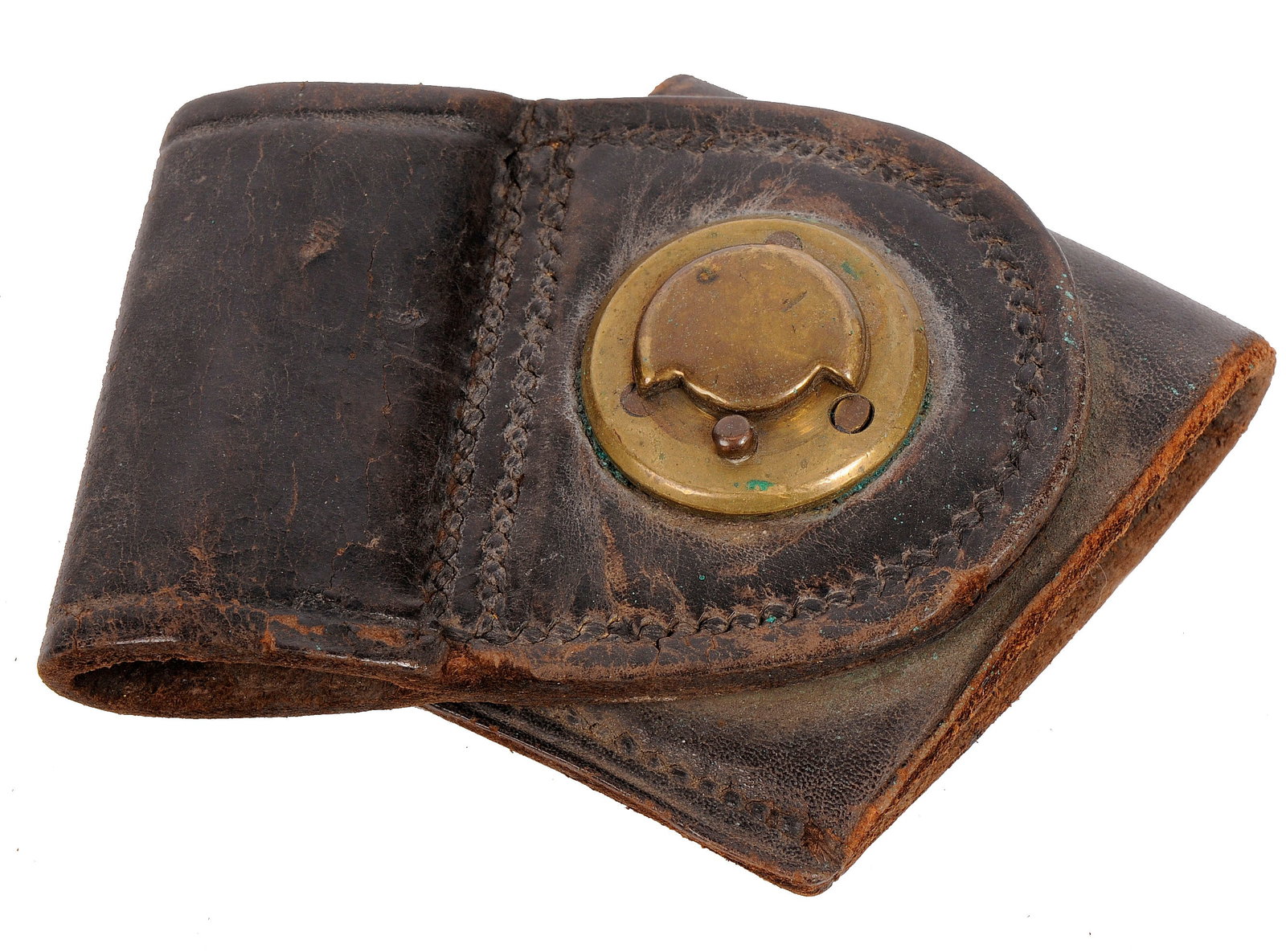 Civil War era Leather Bayonet Scabbard Frog (C2M): An initialed Civil War era Leather Bayonet Scabbard Frog in very good condition.