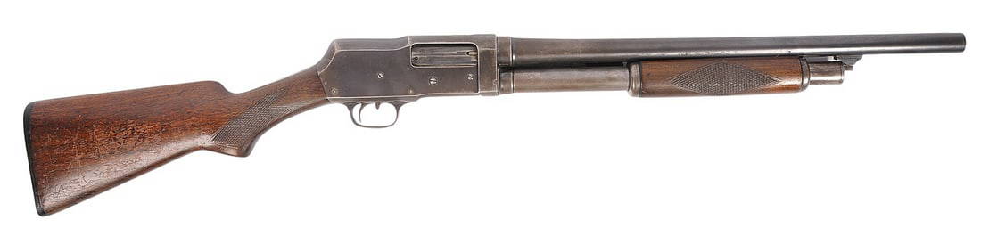 Stevens Ranger 12 ga. Pump Action Shotgun FFL #12211B (RCT1): A Stevens Ranger 12 ga. Pump Action Shotgun in good condition with a bright and defined bore. The action appears to function properly with moderate wear and patina to the original finish and stock. Th