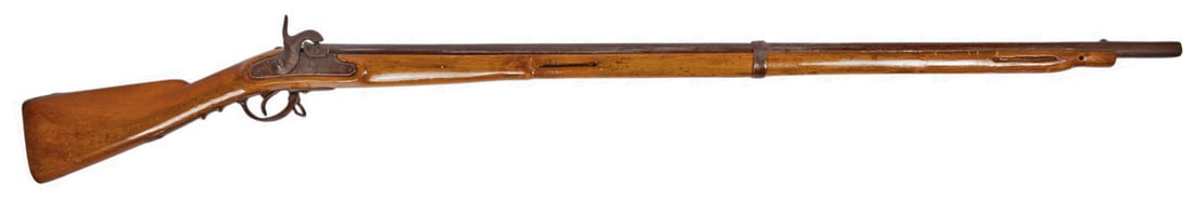 Mid 19th Century German Percussion Cap 69. Cal Muzzle Loading Musket No FFL (A1): A Mid 19th Century German Percussion Cap 69. Cal Muzzle Loading Musket in good condition with a dark bore. The action appears to function properly with moderate grey and brown patina to the original f