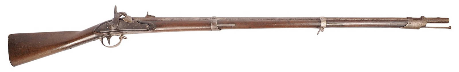 US Springfield Model 1816 Percussion Cap Conversion 69. Caliber Rifle - No FFL (E2B): An 1829-dated US Springfield Model 1816 Percussion Cap Conversion 69. Cal Rifle in good condition with a dark bore. The action appears to function properly with moderate grey patina to the original fi