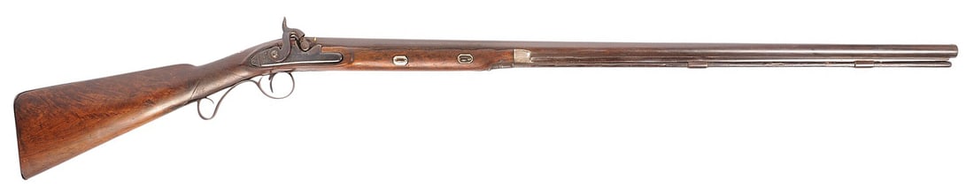 English Mid 19th Century Alley Made Percussion Cap Fowler Style .70 Caliber Shotgun - No FFL (MSA1): A nice English Mid 19th Century Alley Made Percussion Cap Kentucky Style .70 Cal. Fowler in good condition with a dark bore. The action appears to function properly with moderate grey and brown patina