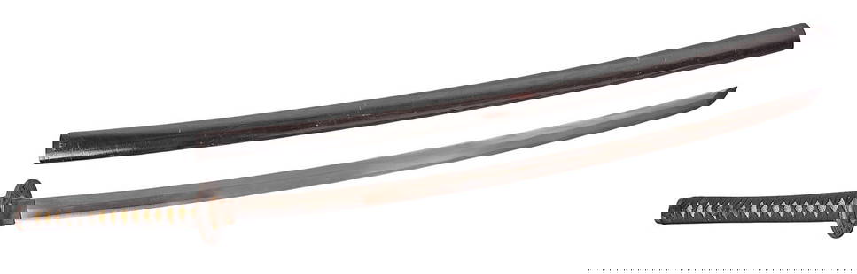 Older Vintage Reproduction Japanese Edo era Style Katana (A): An Older Vintage Reproduction Japanese Edo era Style Katana in good to very good condition. The handle and blade maintain good handle wrap and polish. The scabbard is missing its sword knot attachment