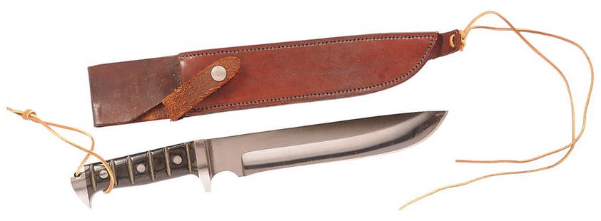 Custom Edmund Davidson Virginia Made Hunting Bowie (SGF): A Custom Edmund Davidson Virginia Made Hunting Bowie in very good condition.