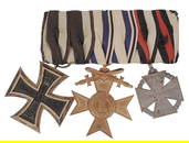 Imperial German WWI Military Cross Medal Wrack of 3   (C3T)
