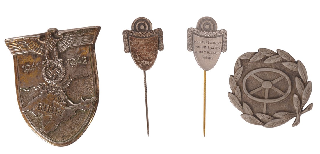 *German WWII Campaign and Divisional Profession Badge Lot of 4(C3T) (1 of 9)