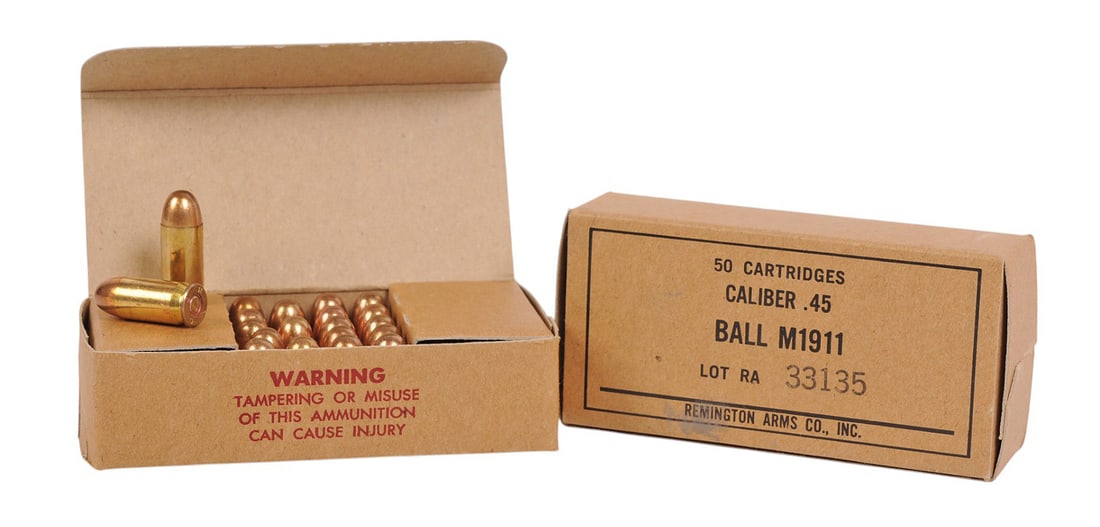 US Military Surplus 45 ACP 50 Rd. Box Lot of 2 (D3J) (1 of 4)