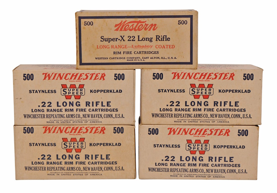 Vintage Winchester Super Speed and Western Super X 22LR 500 Rd. Box Lot of 5  (D3J) (1 of 3)