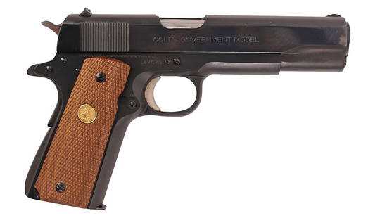 Colt MKIV Series 70 45 ACP Semi Auto Pistol with the Original Box FFL#18752G70 (M2A1): A Colt MKIV Series 70 45 ACP Semi Auto Pistol with the Original Box in very good condition with a bright and defined bore. The action appears to function properly with little to no wear to the