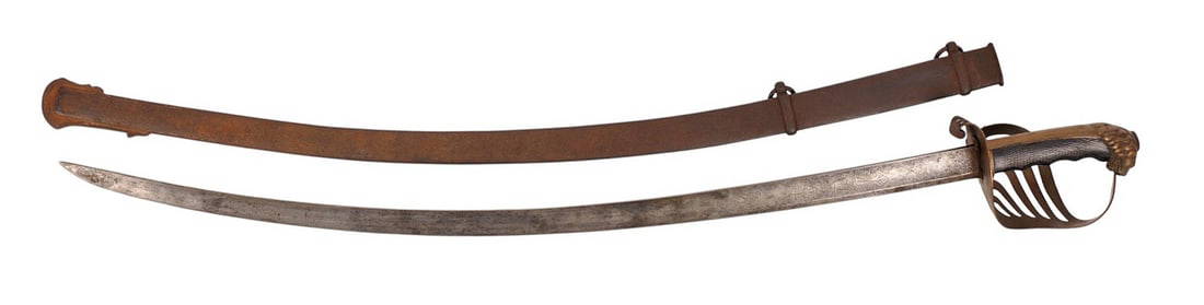 European Late 19th Century Field Infantry Officers Sword  (C4P): A European Possibly Bavarian Late 19th Century Field Infantry Officers Sword in good condition with moderate grey patina to the original blade finish. The blade and handle show moderate wear to the ha