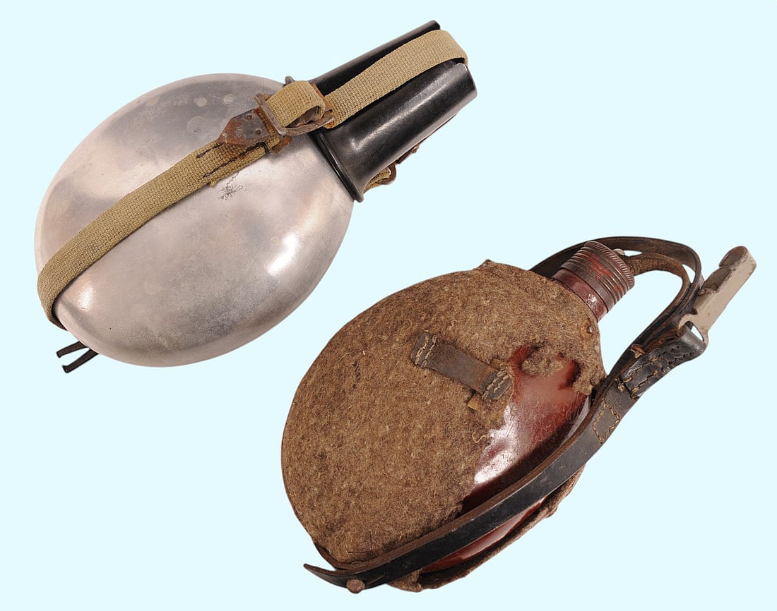 *German WWII Military Canteen Lot of 2 (C3T) (1 of 8)