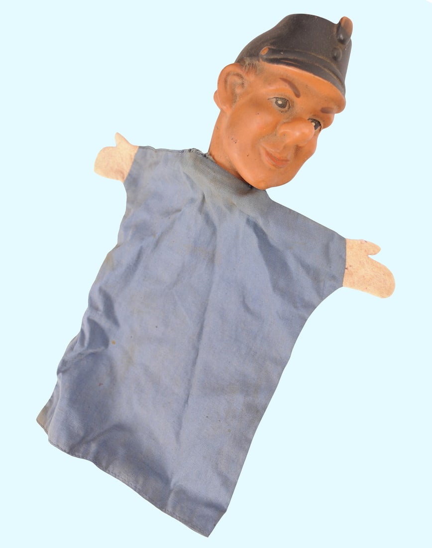 Antique Early 20th Century Bavarian Traditional Show Puppet (C3T): An Antique Early 20th Century Bavarian Traditional Show Puppet in good to very good condition with moderate fabric wear from age.
