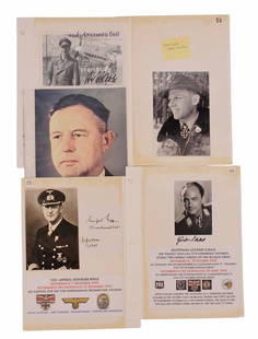 Fantastic Group Lot of *German Military WWII Knight's Cross Recepient Autographed Photographs (A): A Fantastic Group Lot of *German Military WWII Knight's Cross Recepient Autographed Photographs in very good condition. Includes background information on the pilots. Ink-signed photos.