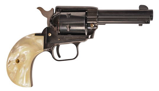 Heritage "Rough Rider" ,22 LR Single-Action Revolver - FFL # HZ14967 (J3C1): A Heritage "Rough Rider" ,22 LR Single-Action Revolver with Pearlite grips in very good condition. Comes with box and manual.
