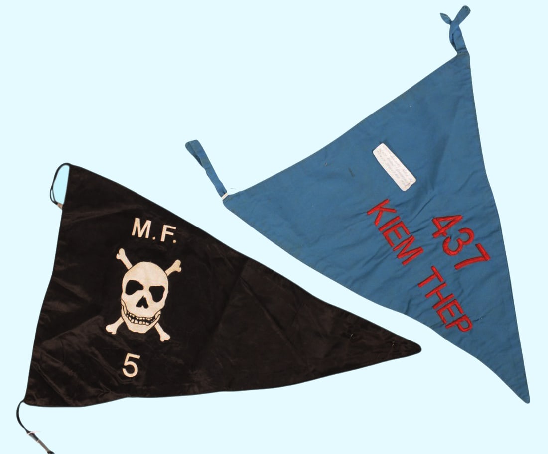 Vietnam War Era 437th Regional Force Bn Saigon and 5th MF Penant Flags (CPD) (1 of 11)