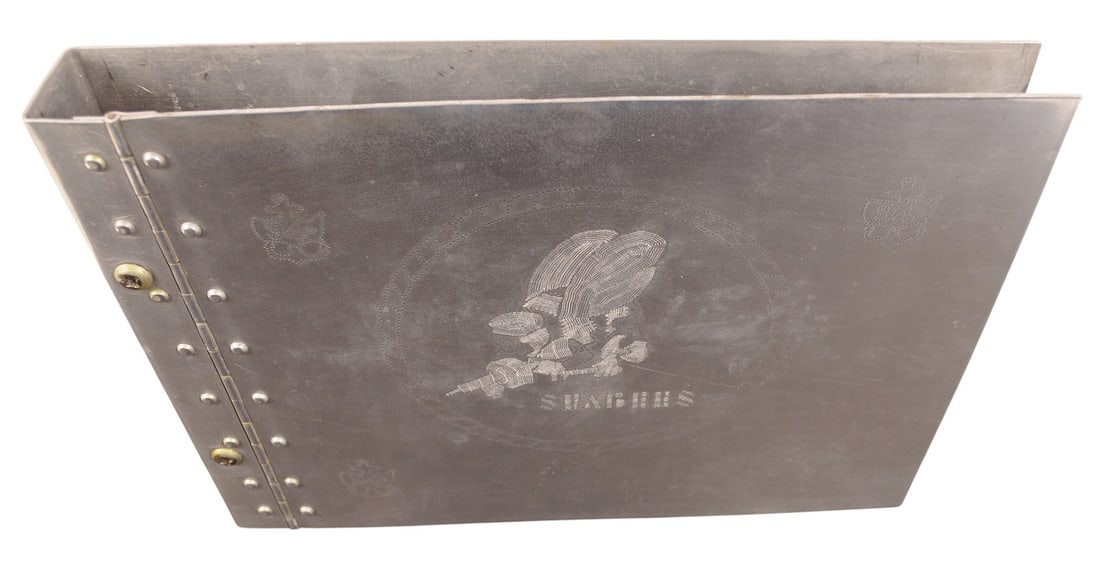 Interesting WWII US Navy Seabee Trench Art Maintenance Binder (CPD) (1 of 9)