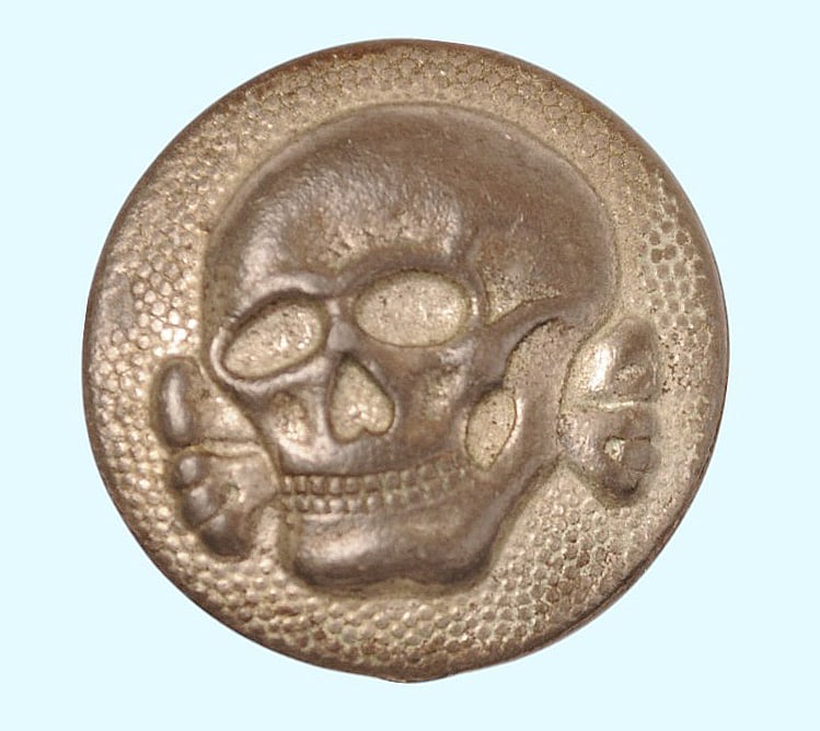 *German WWII SS Era TotenKopt Hat button (CPD) (1 of 3)