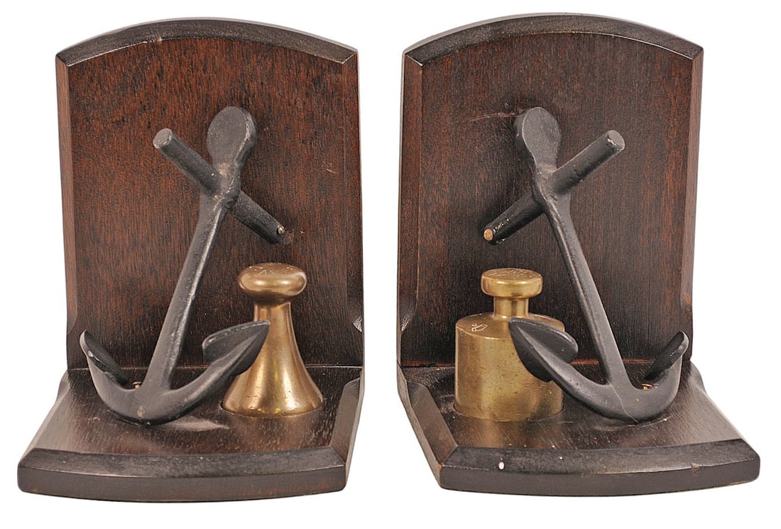 Vintage Mid 20th Century Nautical Bookends Set of 2 (GRT) (1 of 9)