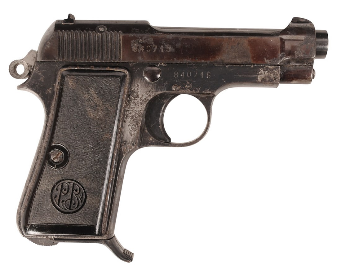 Italian WWII Beretta Model 1934 380 ACP Semi Auto Pistol FFL 840715 (E2N1): An Italian WWII Beretta Model 1934 380 ACP Semi Auto Pistol in good condition with a bright and defined bore. The action appears to function properly with moderate wear and a fair amount of surface pi